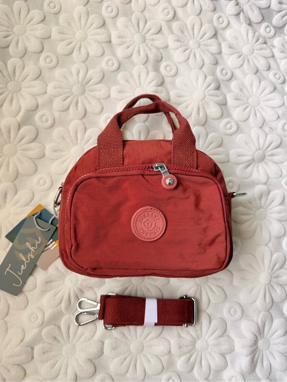 Lightweight water resistant Nylon Small Top Handle crossbody bag